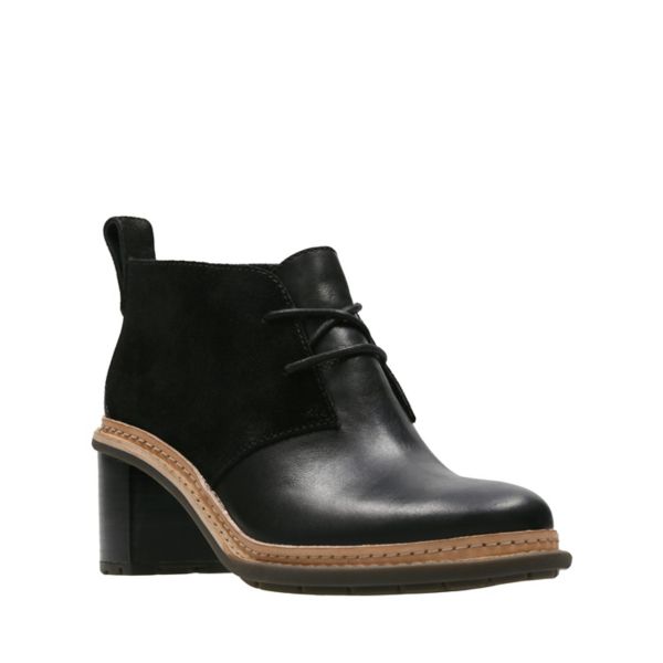 Clarks Womens Trace Glow Ankle Boots Black | UK-7014356